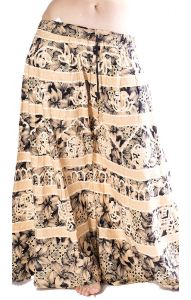 Plátěná kalhotová sukně písková kal1535