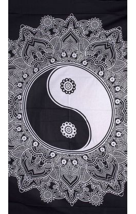 Přehoz na postel bordová yin-yang pre372