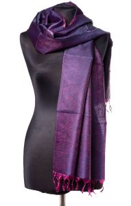Luxusní brokátová tančoi šálka - pléd - fialová st1687