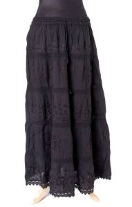 Dlouhá letní bavlněná sukně černá suk5134