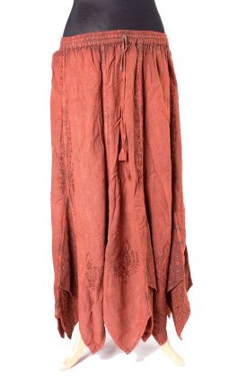 Teplá zimní sukně terakotová suk5140
