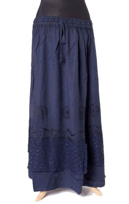 Teplá zimní sukně modrá suk5148