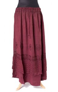 Teplá indická sukně vínová suk5149