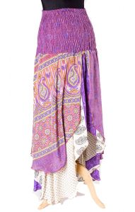Sukně - šaty ze sárí fialové uk5159