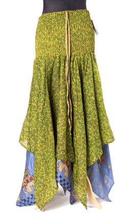 Sukně - šaty ze sárí zelená suk5163