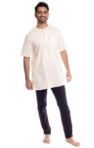 Indická pánská košile - kurti - slonovinová M ku460