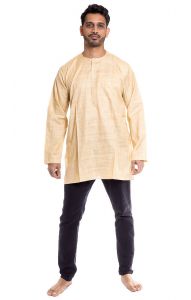 Indická pánská košile - kurti - zlatá M ku466