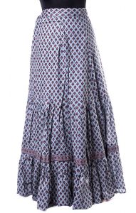 Dlouhá kanýrová sukně z vysoce kvalitní bavlny džínovinová suk5191