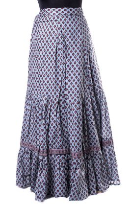 Dlouhá kanýrová sukně z vysoce kvalitní bavlny džínovinová suk5191
