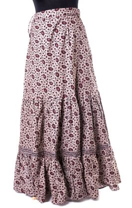 Dlouhá kanýrová sukně z vysoce kvalitní bavlny béžová suk5194