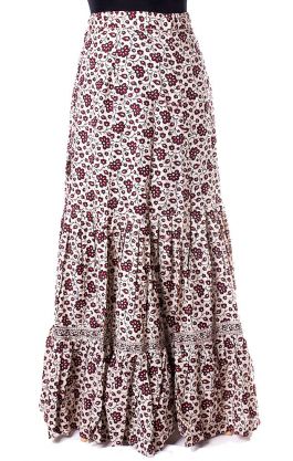 Dlouhá kanýrová sukně z vysoce kvalitní bavlny slonovinová suk5197