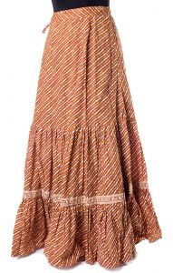 Dlouhá kanýrová sukně z vysoce kvalitní bavlny čokoládová suk5202