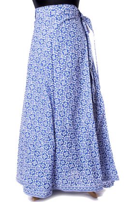 Indická bavlněná zavinovací sukně modrá suk5207