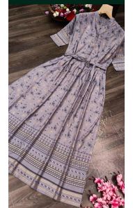 Luxusní anarkali šaty šedé M sty938