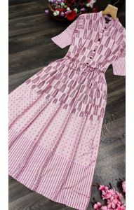 Luxusní anarkali šaty růžové L sty941