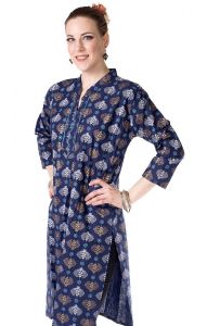 Indická tunika - kurti modrá L ha2101
