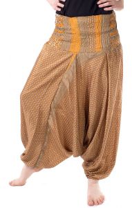 Turecké harémové kalhoty aladinky zlatavé kal1540