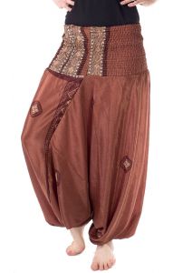 Turecké harémové kalhoty aladinky čokoládové kal1566