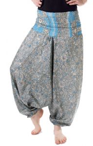 Turecké harémové kalhoty aladinky blankytné kal1579