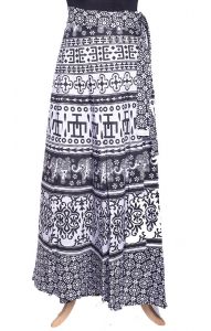 Zavinovací razítková sukně černobílá suk5431