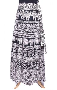 Zavinovací razítková sukně černobílá suk5432