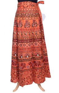 Zavinovací razítková sukně oranžová suk5439