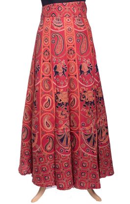 Zavinovací razítková sukně červená suk5441