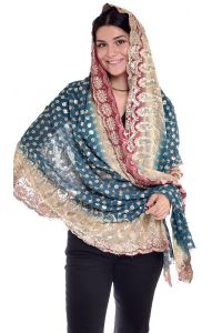 Luxusní vyšívaná bollywoodská dupatta II. jakost dh1707