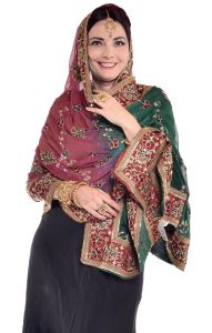 Luxusní vyšívaná bollywoodská dupatta II. jakost dh1722