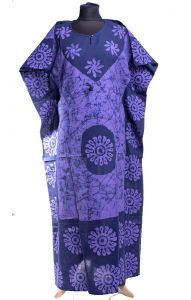 Bavlněný batikovaný kaftan fialový kaf1522