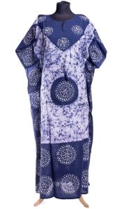 Bavlněný batikovaný kaftan modrý kaf1524