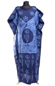 Bavlněný batikovaný kaftan modrý kaf1528