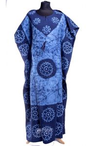 Bavlněný batikovaný kaftan modrý kaf1529