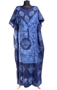 Bavlněný batikovaný kaftan modrý kaf1530