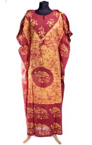 Bavlněný batikovaný kaftan oranžový kaf1541