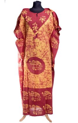 Bavlněný batikovaný kaftan oranžový kaf1541