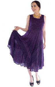 Bohaté teplé šaty fialové M sty970
