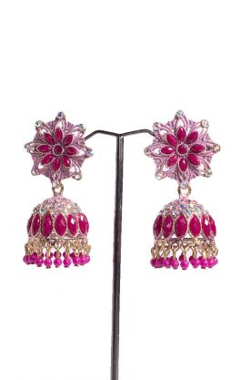 Bollywoodské náušnice - zvonečky - růžové nau1176