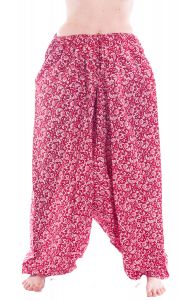 Harémové kalhoty aladinky z vysoce kvalitní bavlny červené kal1627