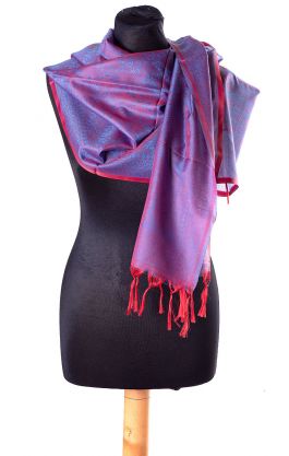 Luxusní brokátová tanchoi šálka fialová st1900