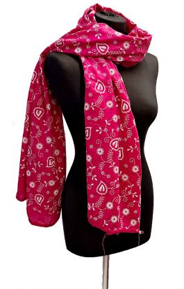 Elegantní bavlněná šálka - dupatta - z Indie růžová st2034