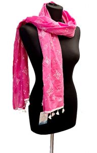 Elegantní bavlněná šálka - dupatta - z Indie růžová st2035