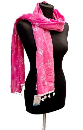 Elegantní bavlněná šálka - dupatta - z Indie růžová st2035