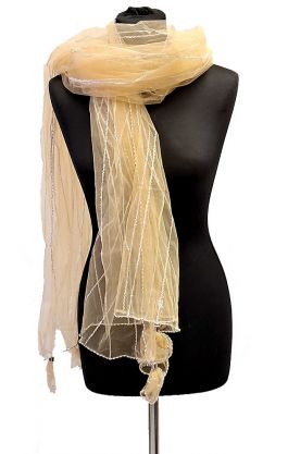 Elegantní tylová šála - dupatta - silverline st2047
