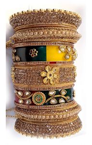 Luxusní sada náramků bangles s přívěsky rádžasthánské barva L ba483