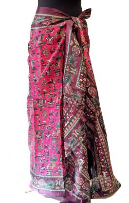 Sarong - pareo sytě růžový sr559