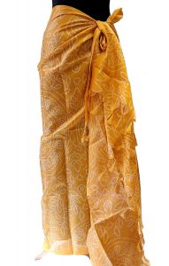 Sarong - pareo rajasthani bandhani zlatý sr567