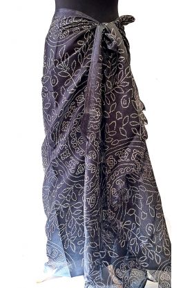 Sarong - pareo rajasthani bandhani černý sr568