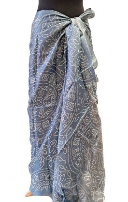 Sarong - pareo rajasthani bandhani šedý sr572