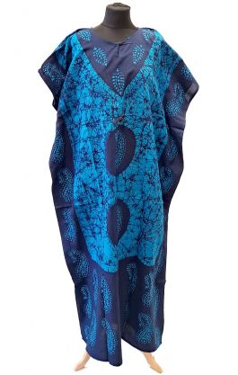 Bavlněný batikovaný kaftan XXL modrý kaf1564